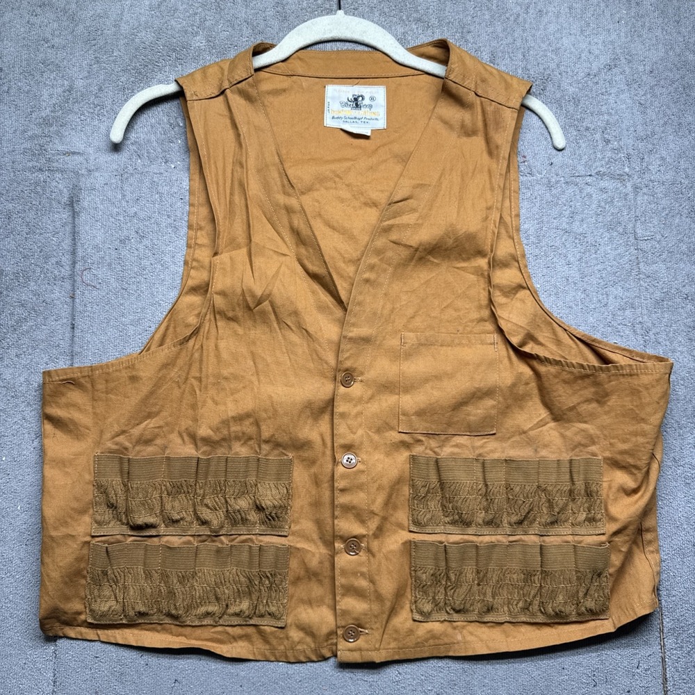 Vintage Black Sheep Khaki Hunting Vest Mens XL Cotton Field‎ Shooting